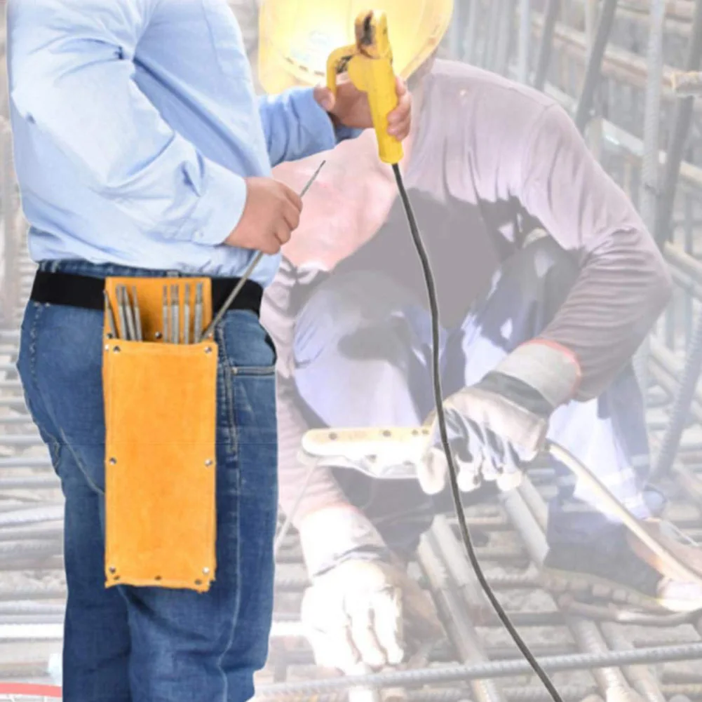 

Hiking Artificial Cowhide Welding Rod Bag Backpacking Travel Car Tool Electrode Holder Storage Portable Flame Retardant Hanging