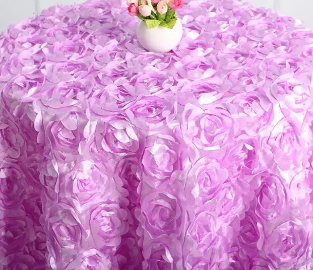 

Europe Lace Round art 3D Rose flower Embroidered table cover cloth towel kitchen dining dish tablecloth wedding party decor