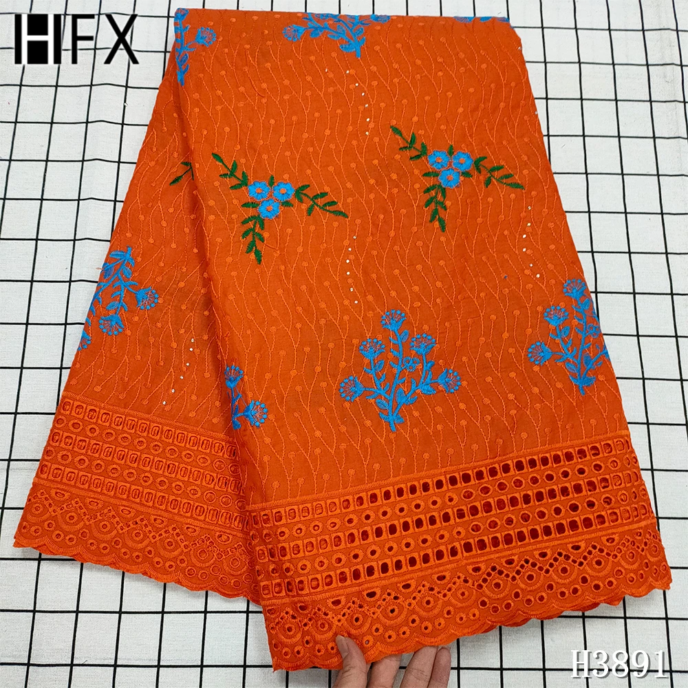 

HFX Senegal Swiss Voile African Lace Fabric 2020 High Qualiy Embroidered Cotton Swiss Voile In Sitzerland For Women Clothes