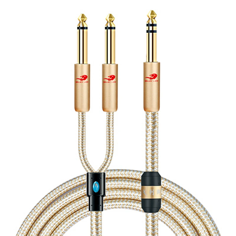 Аудиокабель со штекером для миксера 1/4 дюйма от 6 35 мм до Dual in TS моно штекер