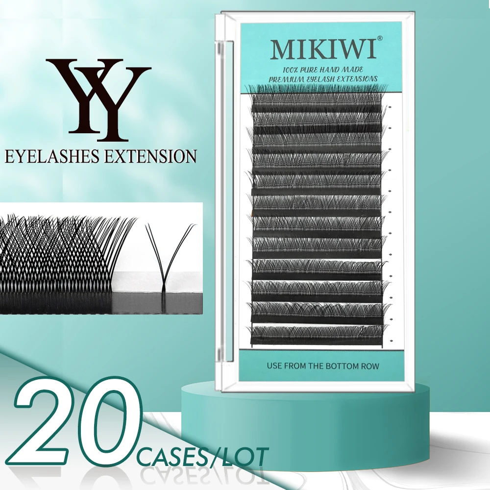 MIKIWI 20case/lot Y-shaped Lashes 0.07 Individual Eyelash Extension YY Lashes Volume Matte Lashes C/D Curl for Professional