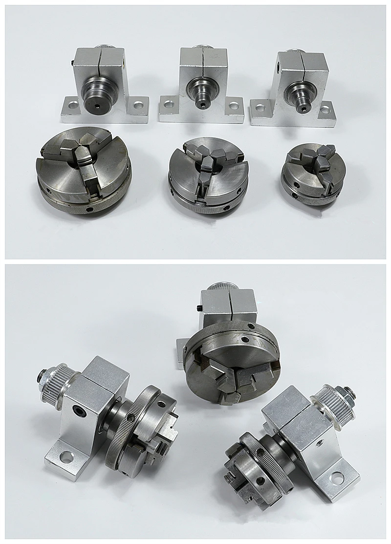 

DIY CNC Kit CNC Chuck 65mm Tailstock Center Height 42mm DC Motor 775 4th Rotary A Axis for CNC Engraving Machine Wood Router