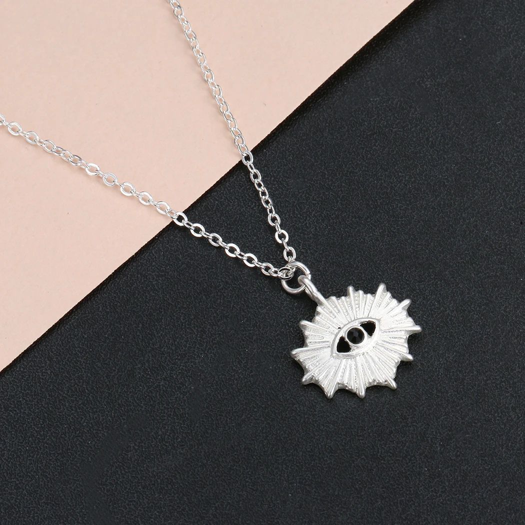 Модное женское ожерелье Kinitial от сглаза Золотая цепочка каменные ожерелья для