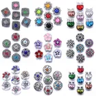 Оптовая продажа, оснастка для ювелирных изделий, 18 мм, оснастка для металлических кнопок в виде цветка для браслета