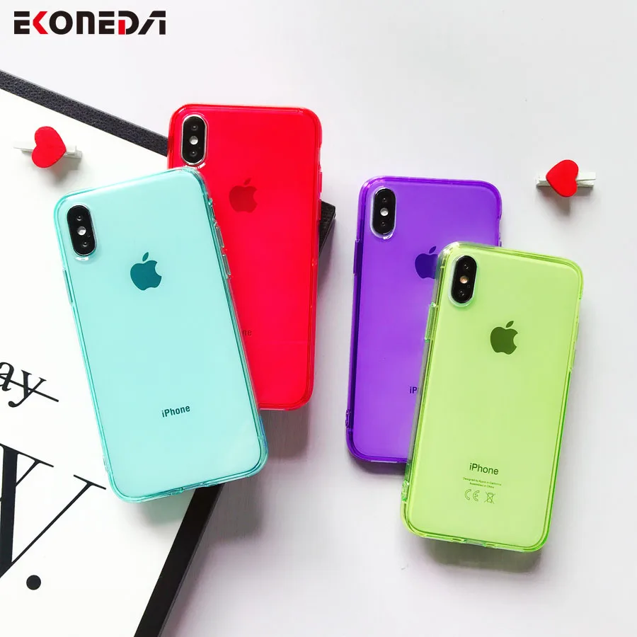 Чехол для телефона для iPhone 11 Pro Max чехол ярких цветов Прозрачный мягкий чехол из ТПУ для iPhone 11 Pro 7 8 X XR XS Max 7 8Plus чехол