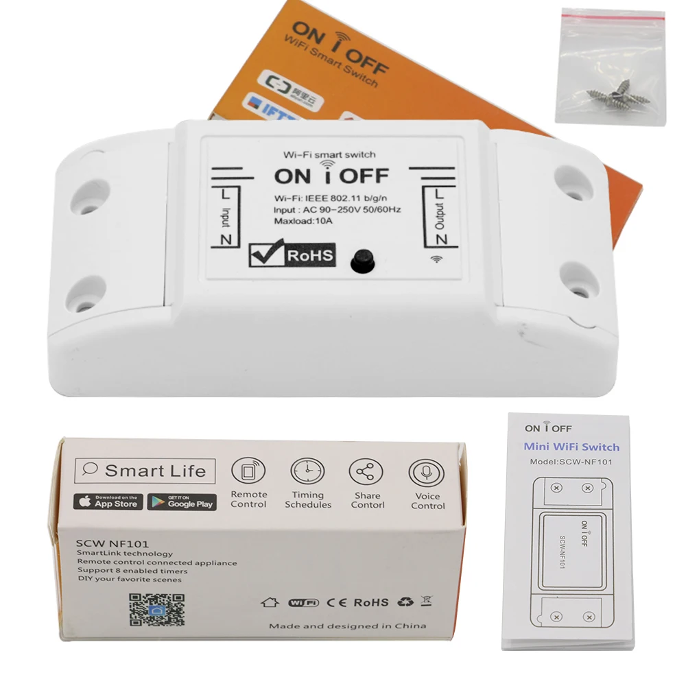 Умный Wifi переключатель беспроводной Таймер света 2 шт./лот Tuya Smart Life APP работает с