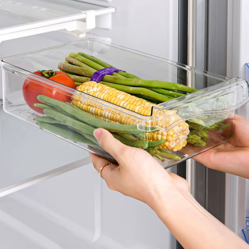 

Egg Storage Box Refrigerator Fruits Vegetables Storage Drawer Transparent Fridge Eggs Food Fresh-keeping Box Kitchen Organizer