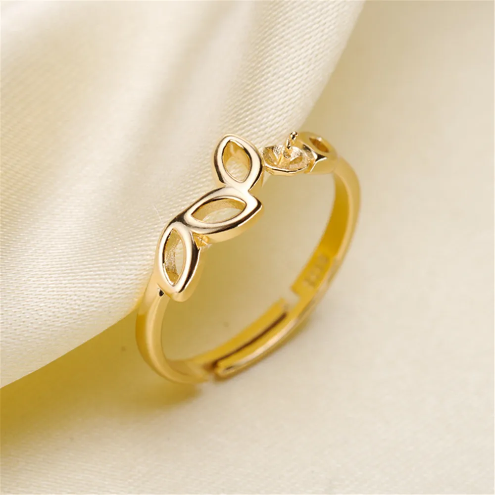 925 Silver Ring Mount Pearl Accessories Adjustable Blank Base For Women Making Charm Gift Factory Wholesale No Pearl