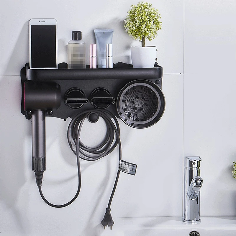 Настенный держатель для сушилки Dyson Supersonic без перфорации полка хранения в ванной