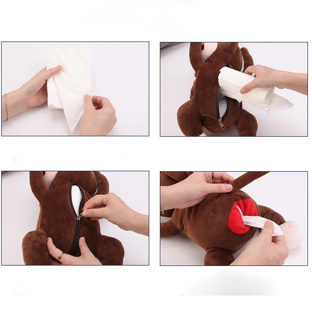 Мультяшная коробка для салфеток с изображением животных обезьяны автомобильная