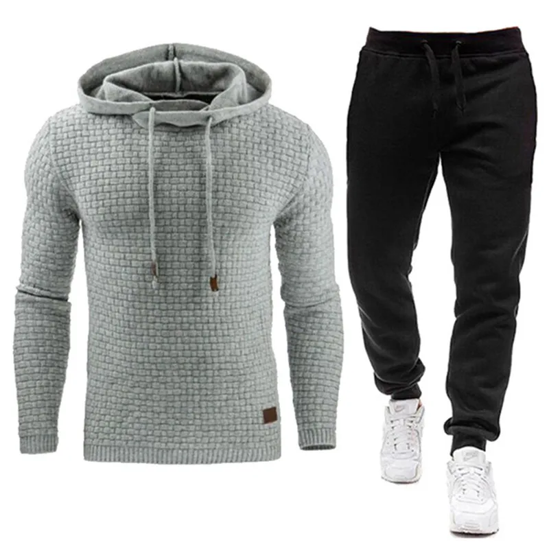

2020 new track suit men's brand men's solid hooded sweatshirt + sports pants men's hooded sweatshirt suit casual sportswear S-3X