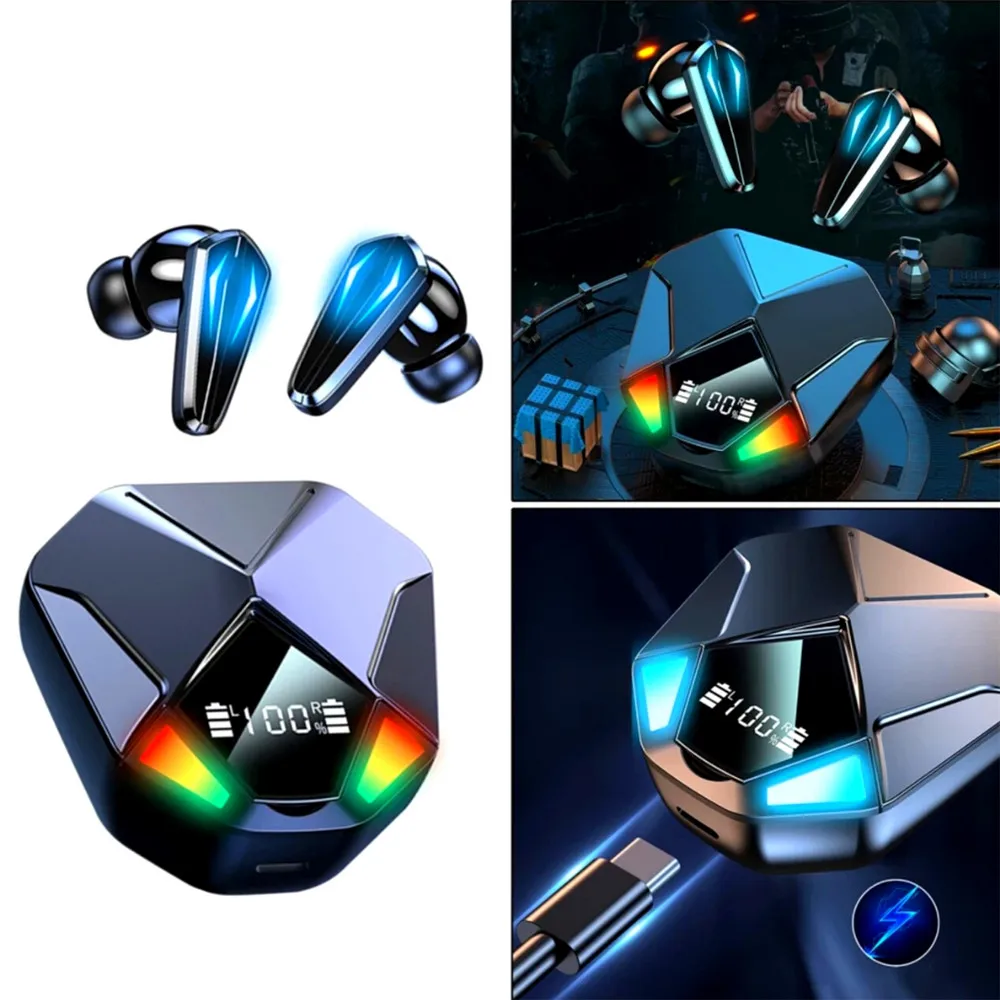 

Bluetooth 5.1 Gaming Earphone Earbuds Charging Box Wireless Earphone 9d Stereo Noise Dual Mode Touch Control With Microphone
