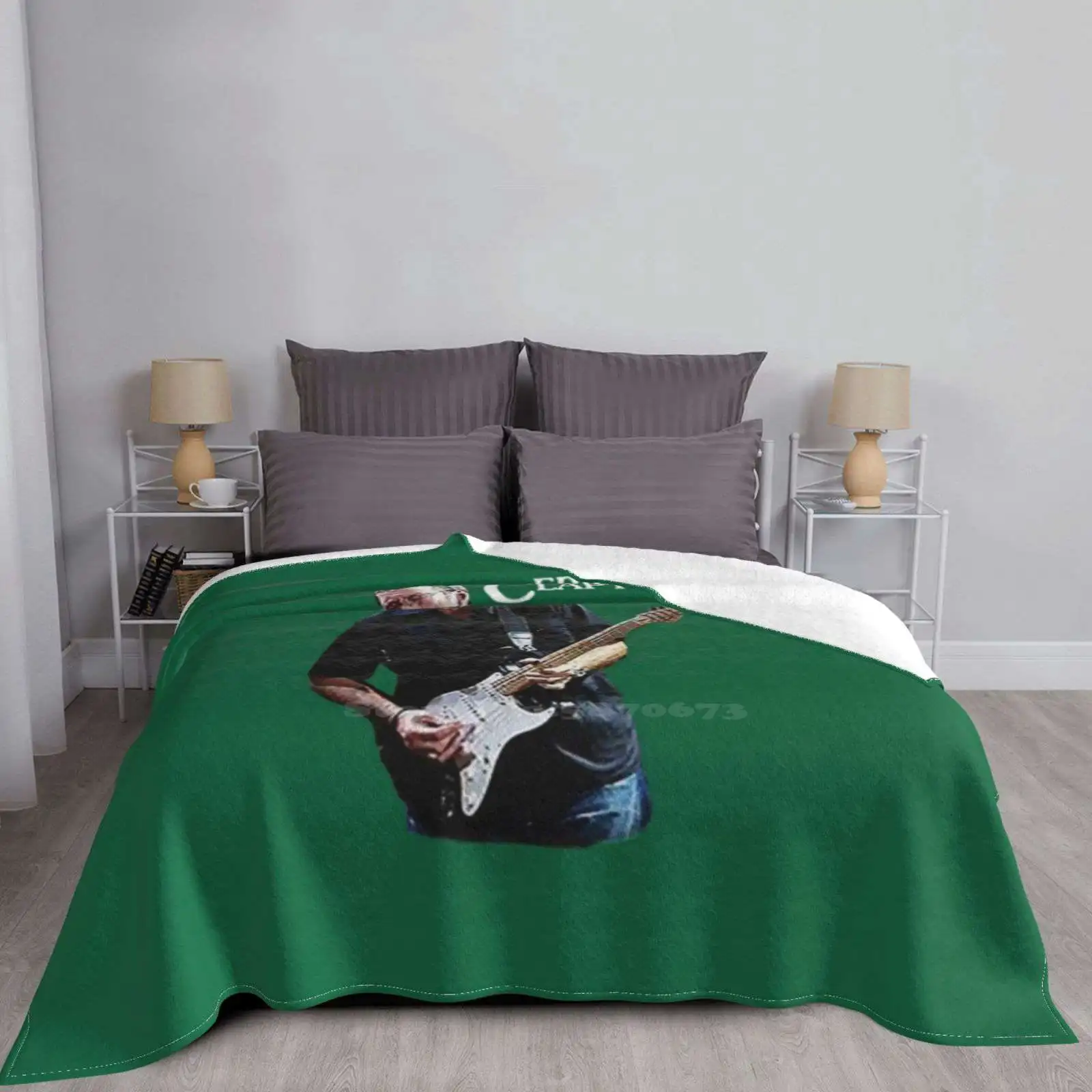 Эрик Клэптон играет на гитаре музыку нового продажи на заказ печати плюшевого пледа Стив Уинвуд 24 дюйма.