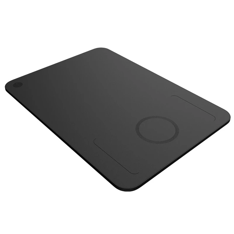 Xiaomi MIIIW Qi Беспроводное быстрое зарядное устройство из искусственной кожи Коврик для мыши для iPhone samsung Xiaomi huawei Быстрая зарядка - Цвет: Черный