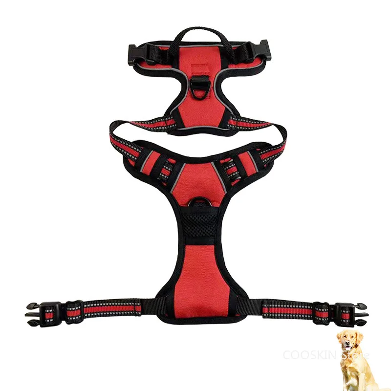 

New Pet Reflective Nylon Large and Medium-sized Dogs Chest Harness Vest Type Dog Leash Pet Products
