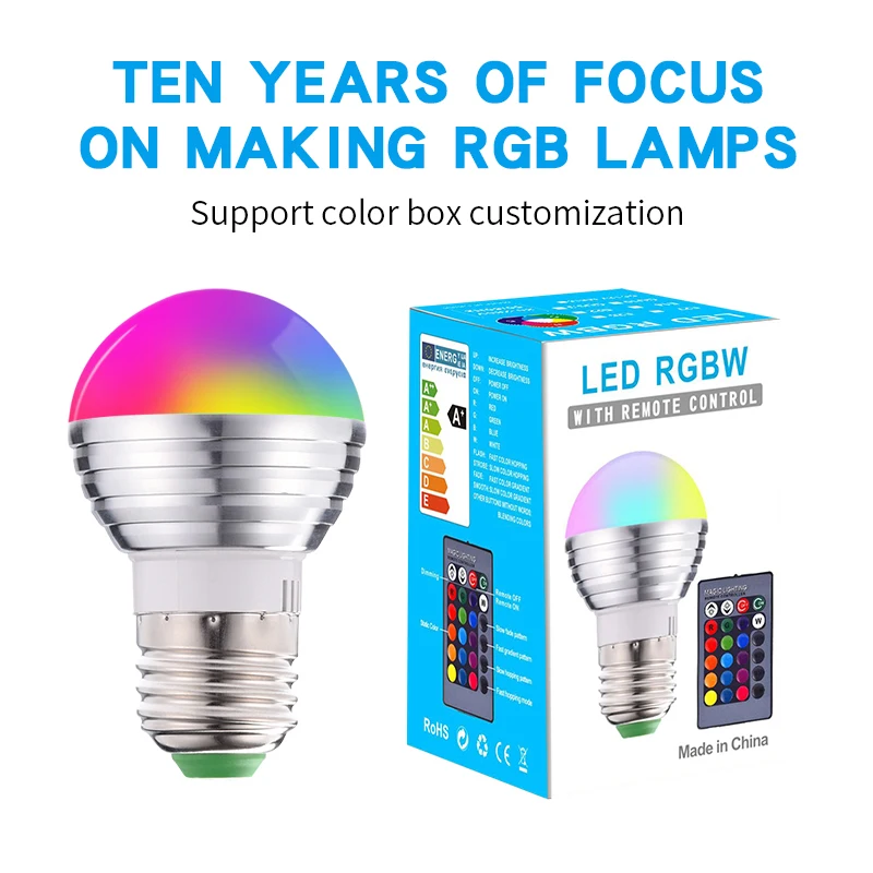 Цветная (RGB W/WW с козырьком декорированные лампа Алюминий праздничную атмосферу