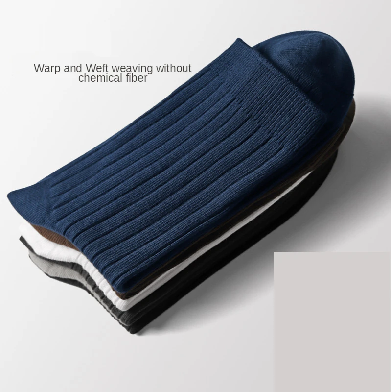 

Wholesale Cotton Mid-Calf Thick Business Socks Man Pair Needle Deodorant Sweat-Absorbent Soft Breathable Socks for Leather Shoe
