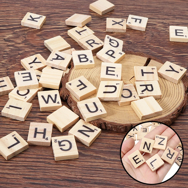 100 шт DIY Mix деревянный скрэббл плитка ремесло буквы Алфавит головоломка доска