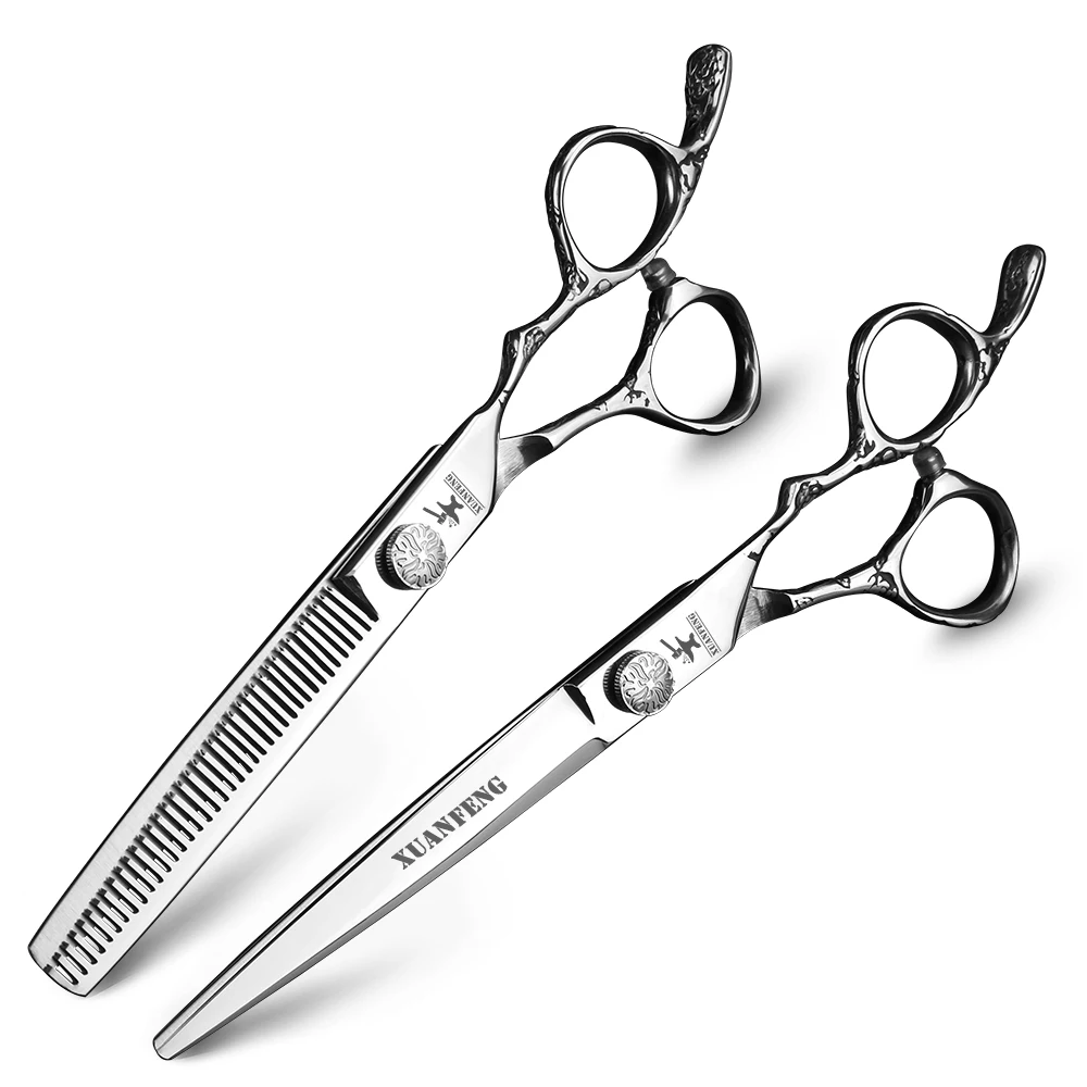 6 дюймов Черная роза ручка для гравировки салон Парикмахерские ножницы Высокое