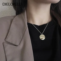 dielorelei 925 sterling silver light luxury necklaces pendants niche minimalist style eliminates metal allergies simple girls