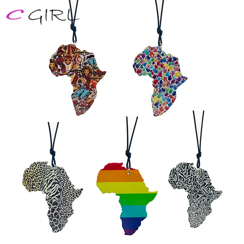 C девушка тренд большой натуральный деревянный кулон окрашенные красочные