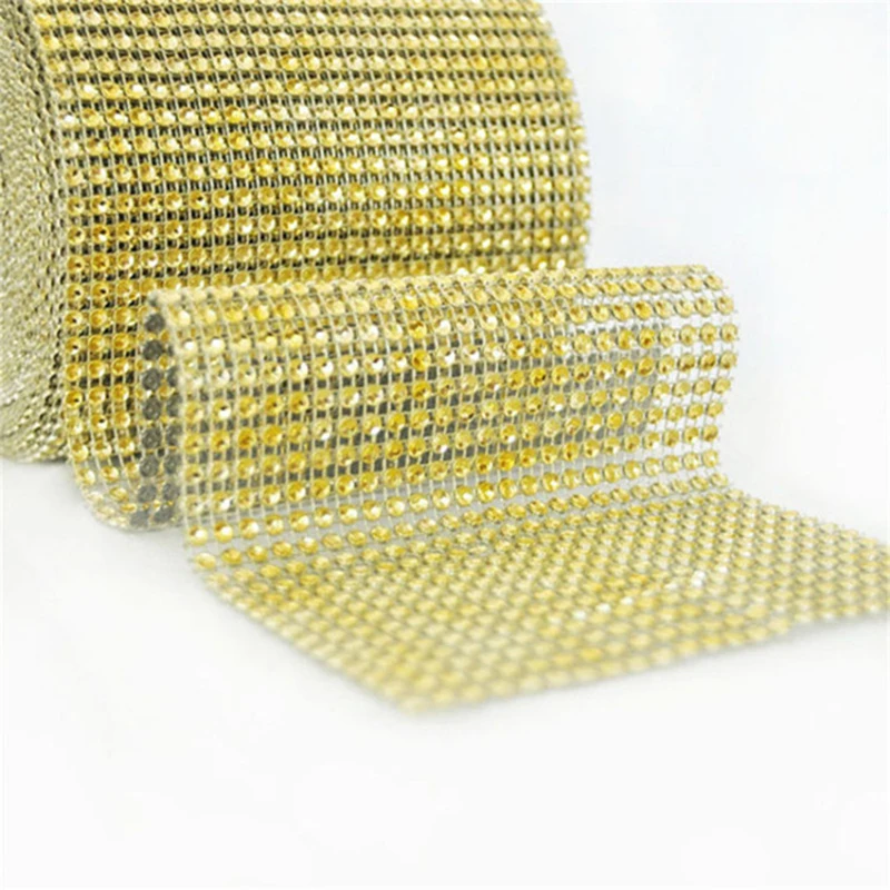 1 yard 24 rows Rhinestone mesh ribbon roll diamond Wedding decoration banquet arrangement DIY bridal bouquet accessories crafts | Дом и сад