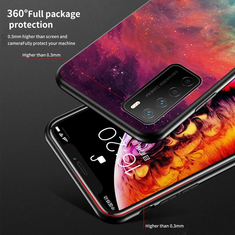 Роскошный стеклянный чехол со звёздным небом для телефона Huawei Honor Play 4 4T Pro Жесткий