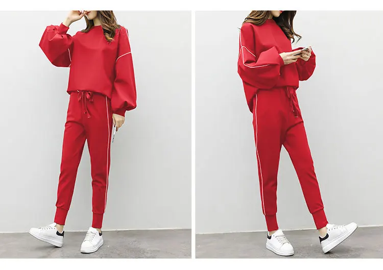 4xl женский спортивный костюм, повседневные спортивные комплекты, женские Лоскутные толстовки, Толстовка и спортивные штаны, комплект из 2 предметов, весна-осень, набор для бегунов