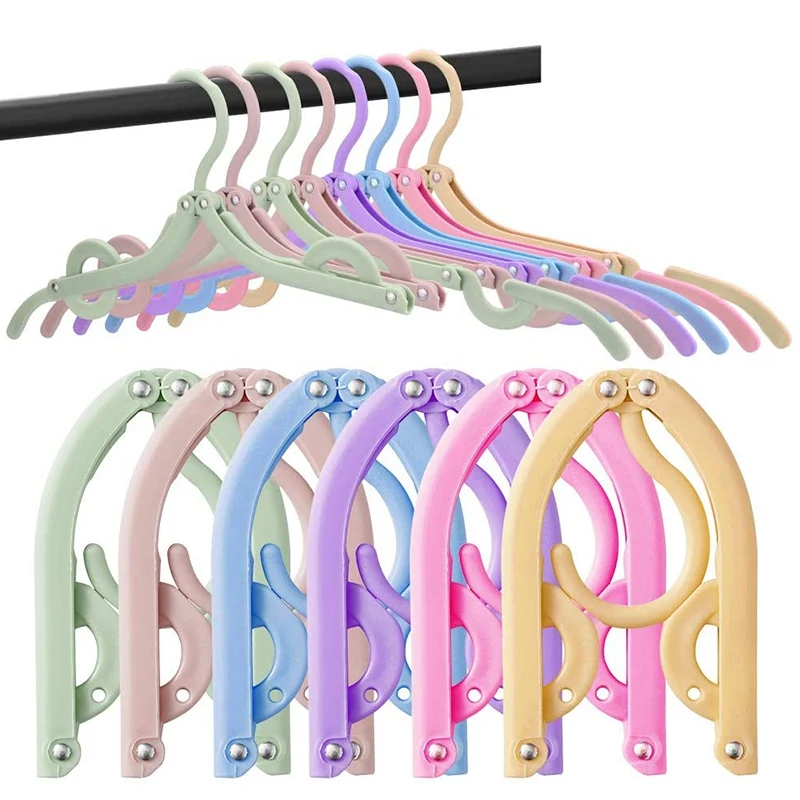 

24 Pcs Hangers, Multi-Functional Plastic Travel Hangers Portable Folding Clothes Hangers - Super Bearing Collapsible