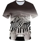 Детская футболка с 3D-принтом, летняя футболка для мальчиков и девочек с изображением животных, зебры, пианино, клавиш, тигра, леопарда, стильные футболки в стиле Харадзюку, 2020