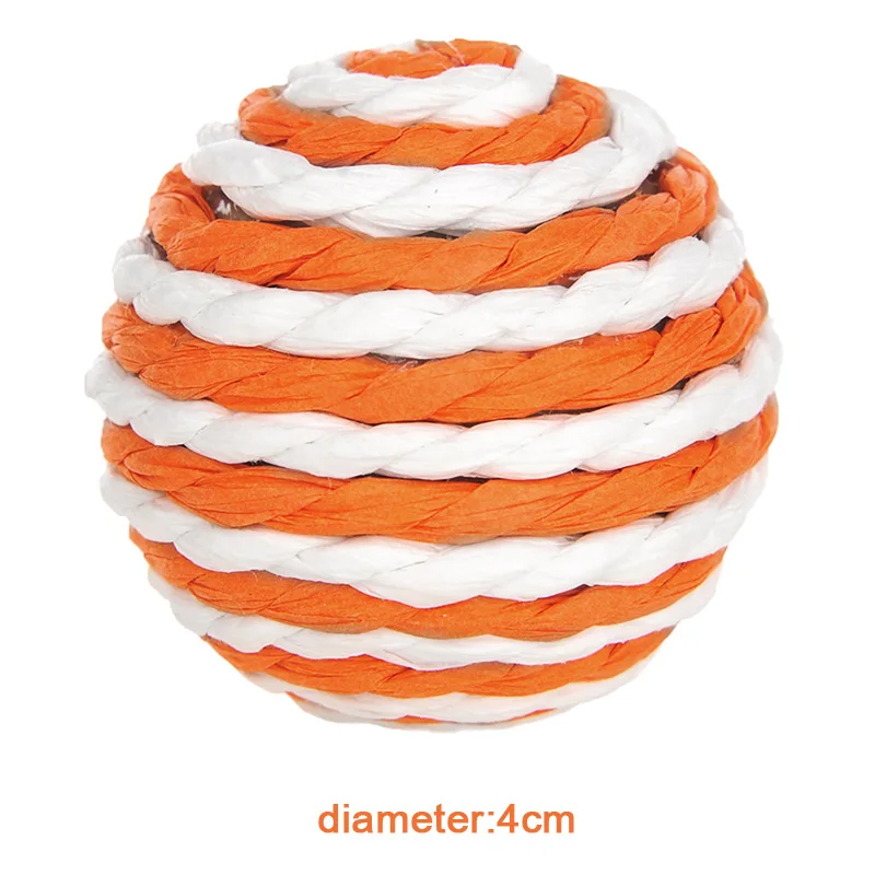 Orange Hoopet кошка бумажные игрушки Роллинг шарового Дразнилка для котенка играть жевать царапина поймать Забавные игрушки 3 цвета - Цвет: Orange