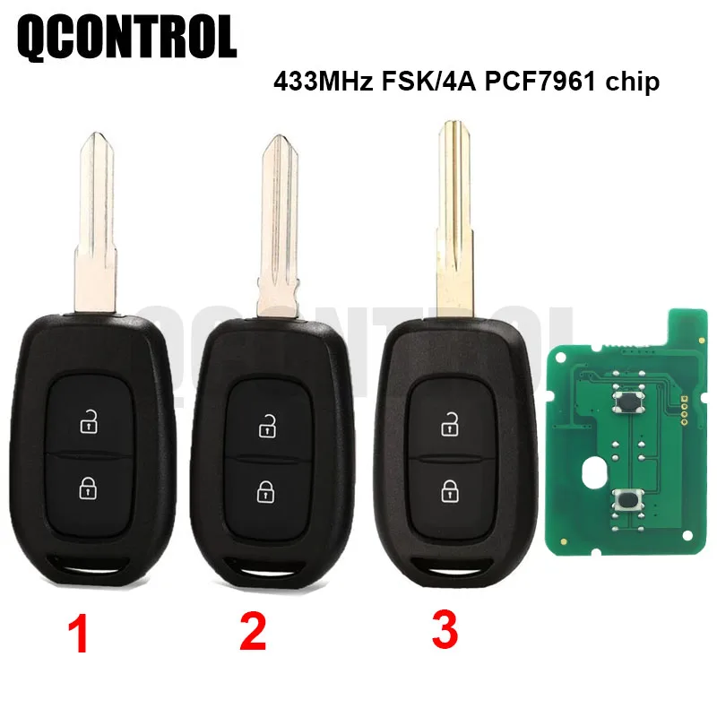 Пульт дистанционного управления с 2 кнопками Автомобильный ключ 433 МГц чипом PCF7961M