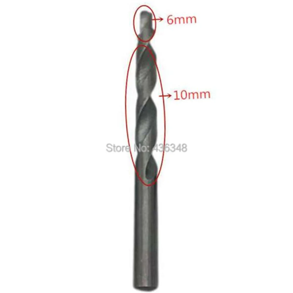 Ступенчатое спиральное сверло быстрорежущая сталь с прямым хвостовиком 10 мм