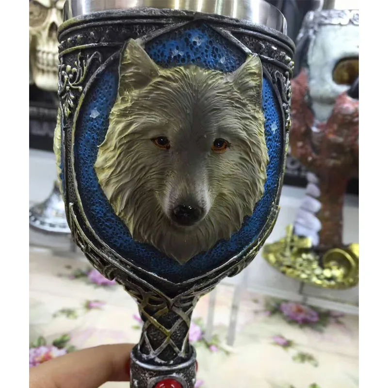 Волк из нержавеющей стали голова кружка Кубок пива Высокий Бор Коктейль Мартини