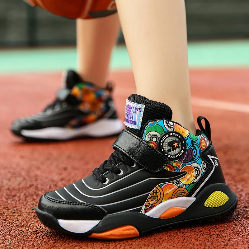 

New Size 28-39 Children Boys Brand Basketball Shoes Kids Sneakers Thick Sole Non-slip Sports Shoes Child Girls Basket Trainer