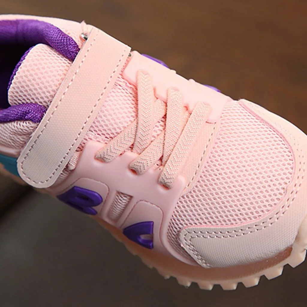 Детская обувь для девочек и мальчиков дышащие сетчатые спортивные кроссовки с