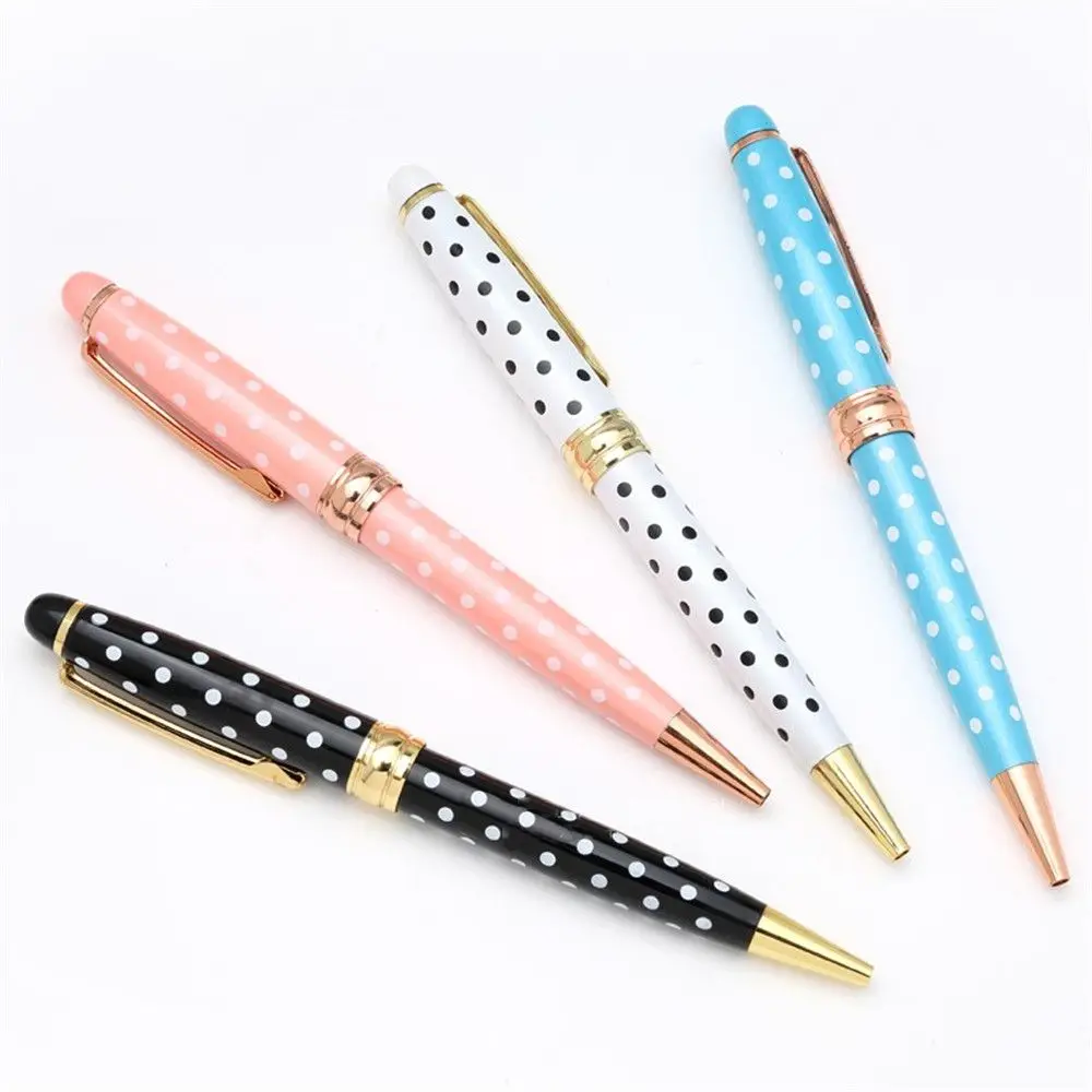 1pc Novelty Dot Ballpoint Pen Luxury Roller Ball Kawaii Stationary Signature Pens for Writing Gifts Office School Supplies |