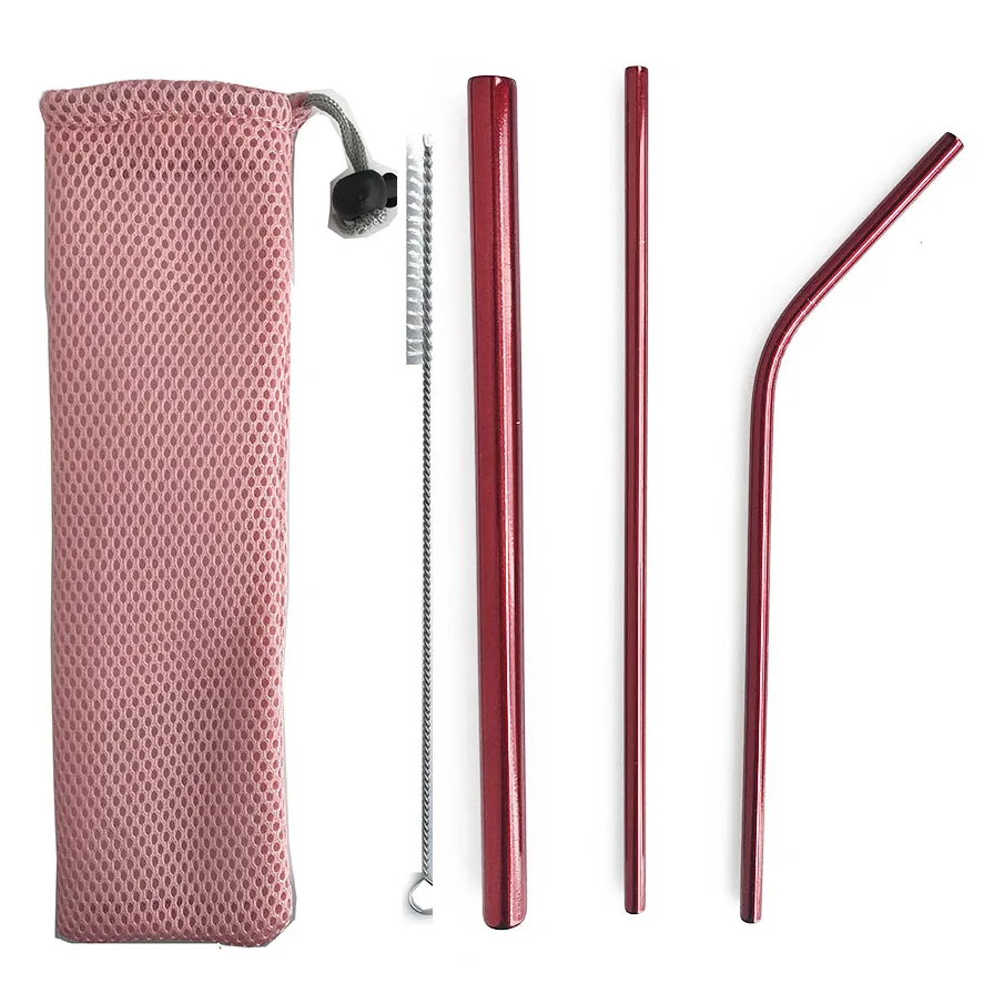 5 шт. портативные многоразовые трубочки 304 соломка из нержавеющей стали