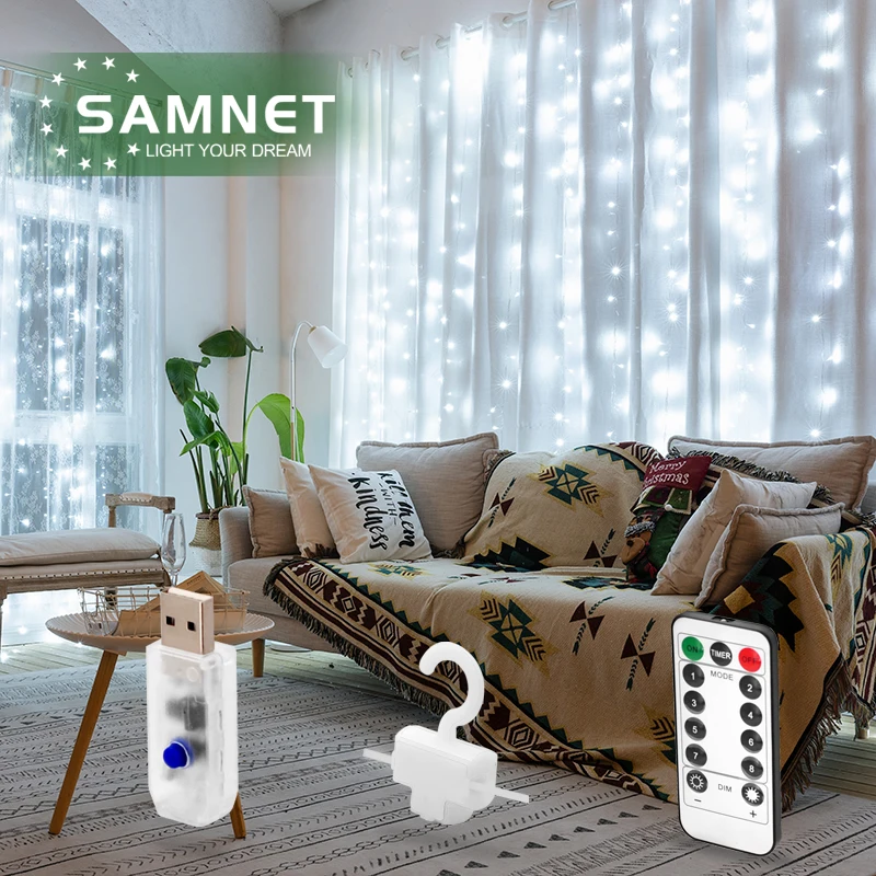 Гирлянда светодиодная с крючком 3 х3 м|Светодиодная лента| |