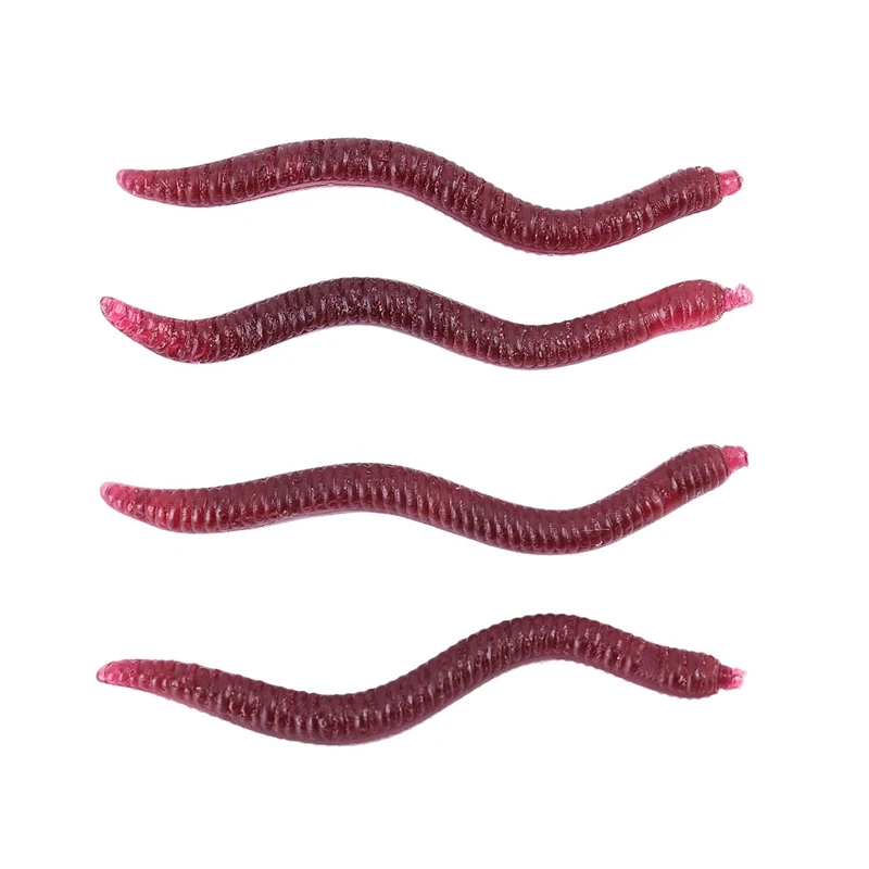 80 х красные пластиковые земляные черви яблоки грунтовки приманки для рыбалки |