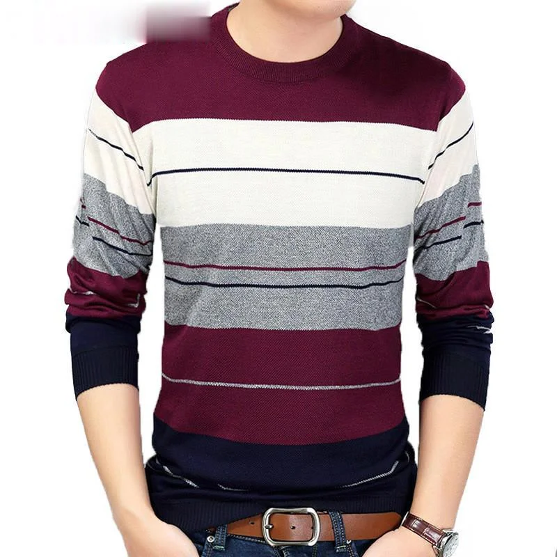 

Zoulv Fashion Striped Men Sweaters Shirt Pull Homme Male Jersey Clothing 2021 Brand Sweater Men Slim Thin Pullover Knitted