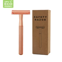 edieu double edge classic manual safety razor for mens face shaving female rose gold hair removal razor 20 shaving blade