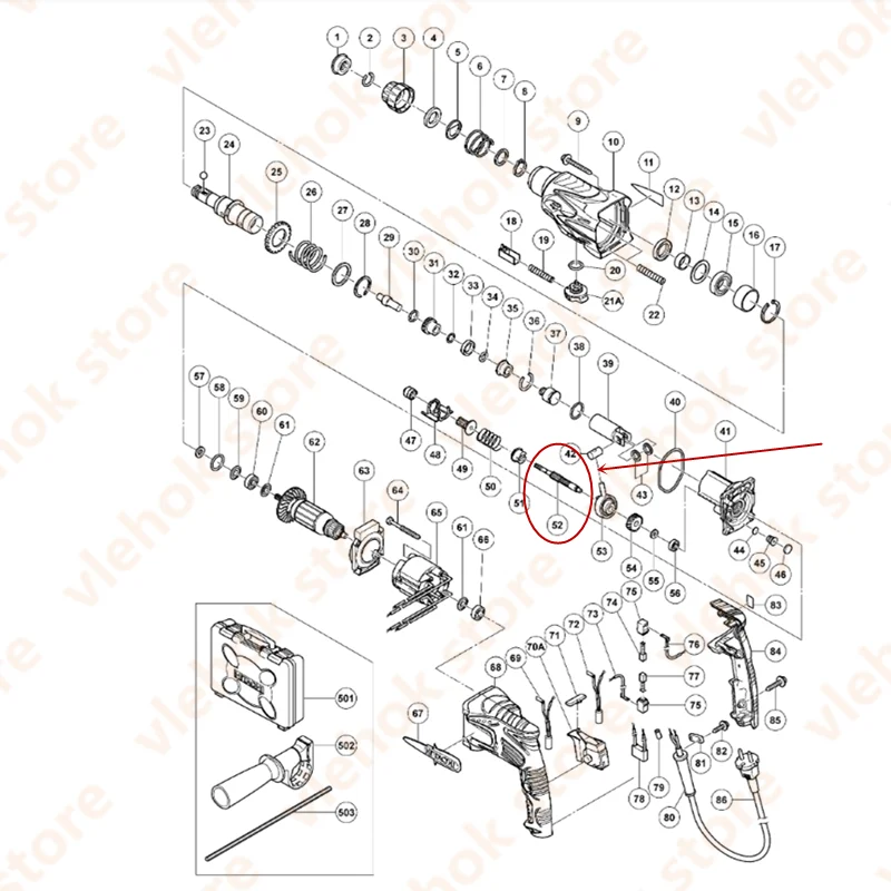 Второй шпиндель для HITACHI DH24PC2 DH24PF DH24PF3 DH24PM