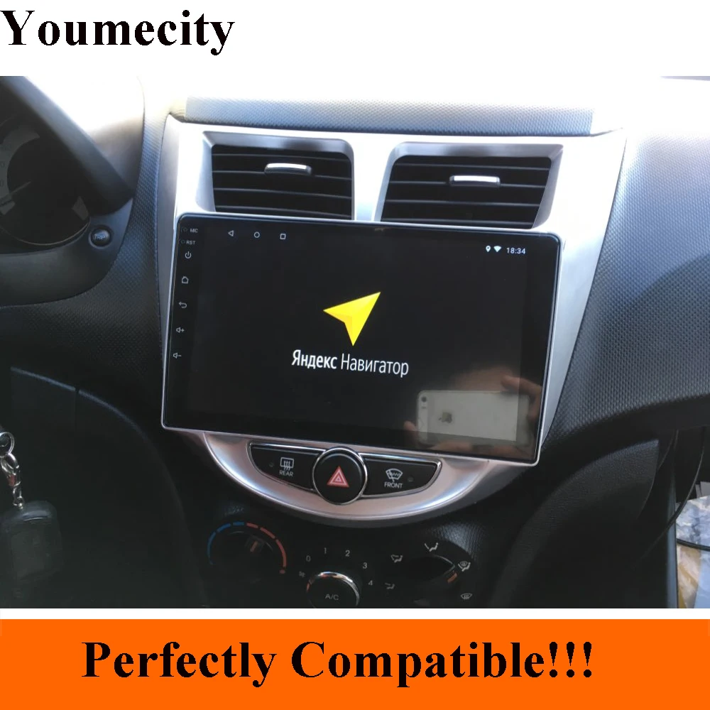 Android 9,0 автомобильный DVD видео плеер для hyundai Solaris 2011 2012 радио видео плеер wifi ips 32 ГРОМ Восьмиядерный 2DIN