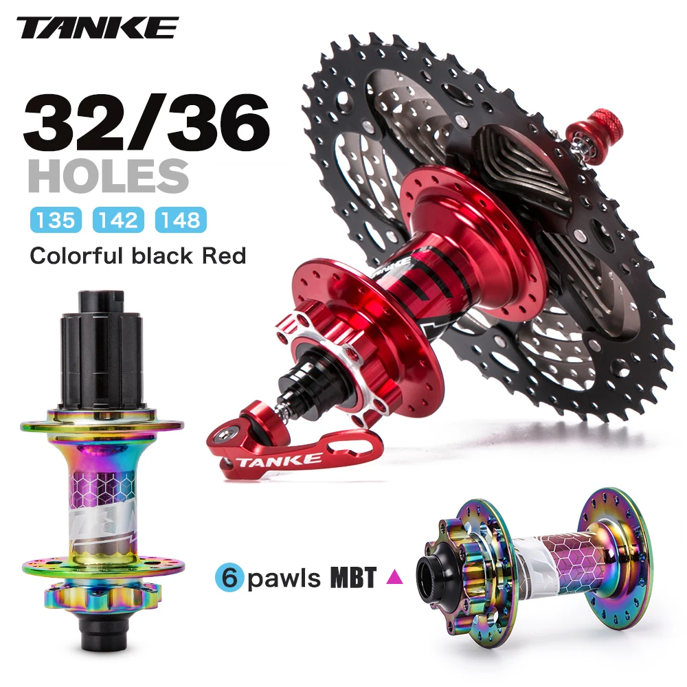 TANKE 32 Hub 36 Holes MTB Bike 6 Pawls 6 Bearing Hubs For 7 8 9 10 11 12 Speed Cassette Frewheel Aluminum Alloy