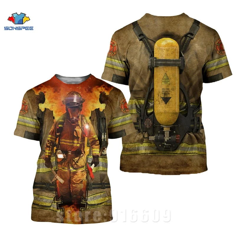 

Firefighter Suit Fireman Superhero T-shirt Men's 3D Print Women Clothing Top Cosplay T Shirts Fire Service Suit Graphic T Shirts