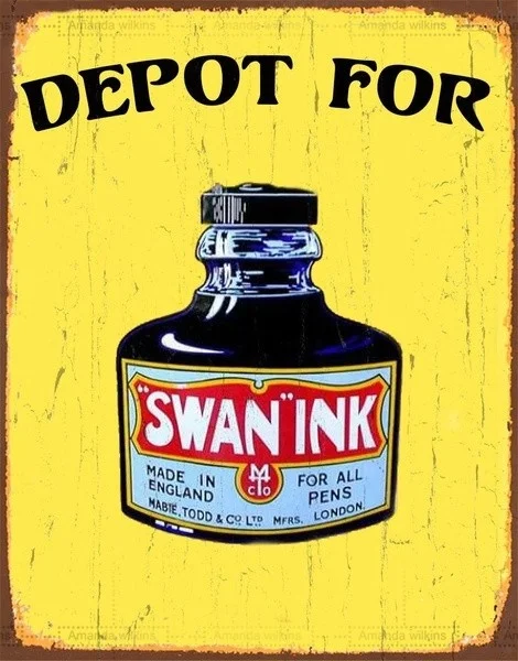 

Новый знак Depot для лебедя чернила винтажная репродукция большой металлический оловянный знак плакат