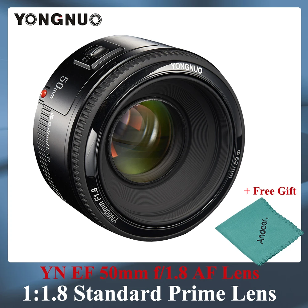 Объектив YONGNUO YN50mm F1.8 YN EF 50 мм объектив YN50 апертура с автофокусом для зеркальных