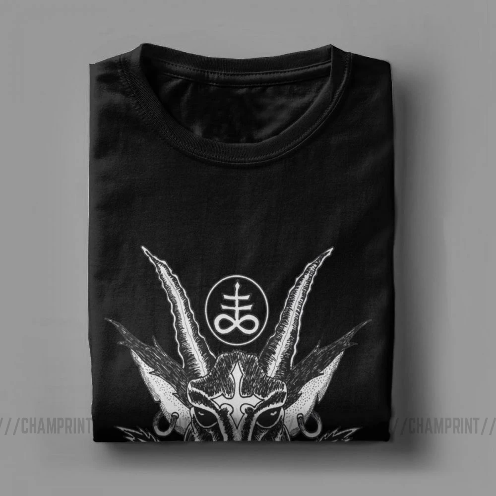 Мужские Винтажные хлопковые футболки Baphoment и satпараметры символов в стиле панк |