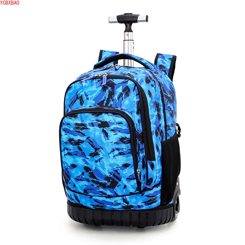 Rolling Backpack 18 дюймов рюкзак для путешествий, школьные рюкзаки на колесиках, школьный рюкзак для подростков, мальчиков, детская школьная сумка с колесиками - Цвет: Rolling Backpack